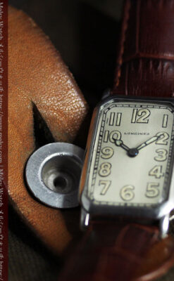 雰囲気上々 気持ち高ぶるロンジンの銀無垢アンティーク腕時計 【1923年頃】-W1592-6