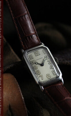 雰囲気上々 気持ち高ぶるロンジンの銀無垢アンティーク腕時計 【1923年頃】-W1592-7