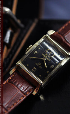 グリュエン 黒文字盤の渋さの光るアンティーク腕時計 【1945年頃】-W1593-13