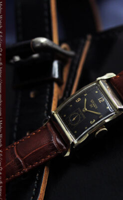 グリュエン 黒文字盤の渋さの光るアンティーク腕時計 【1945年頃】-W1593-3