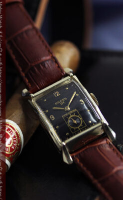 グリュエン 黒文字盤の渋さの光るアンティーク腕時計 【1945年頃】-W1593-9