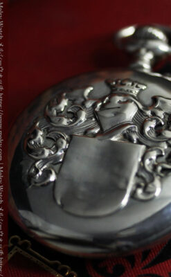 ロンジンの騎士と盾の銀無垢アンティーク懐中時計 【1905年製】-P2265-1