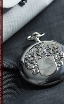 ロンジンの騎士と盾の銀無垢アンティーク懐中時計 【1905年製】-P2265-11