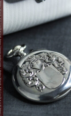 ロンジンの騎士と盾の銀無垢アンティーク懐中時計 【1905年製】-P2265-12