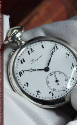 ロンジンの騎士と盾の銀無垢アンティーク懐中時計 【1905年製】-P2265-16