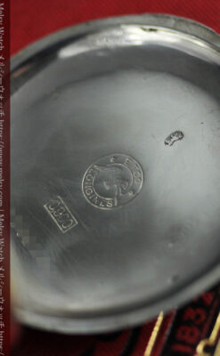 ロンジンの騎士と盾の銀無垢アンティーク懐中時計 【1905年製】-P2265-18