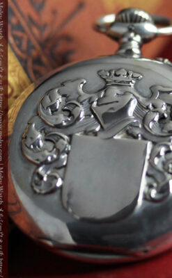 ロンジンの騎士と盾の銀無垢アンティーク懐中時計 【1905年製】-P2265-4