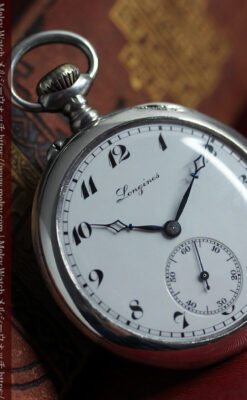 ロンジンの騎士と盾の銀無垢アンティーク懐中時計 【1905年製】-P2265-5