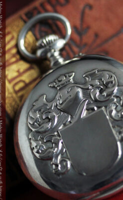 ロンジンの騎士と盾の銀無垢アンティーク懐中時計 【1905年製】-P2265-7