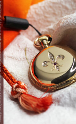 フルール・ド・リス 14金無垢ウォルサムのアンティーク懐中時計 【1893年頃】ダイヤ&ルビー-P2342-12