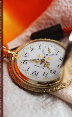 フルール・ド・リス 14金無垢ウォルサムのアンティーク懐中時計 【1893年頃】ダイヤ&ルビー-P2342-16