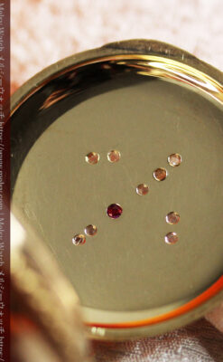 フルール・ド・リス 14金無垢ウォルサムのアンティーク懐中時計 【1893年頃】ダイヤ&ルビー-P2342-21