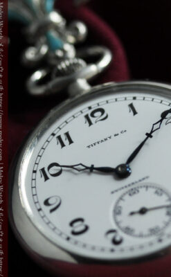 ティファニー 水色の銀留め銀無垢アンティーク懐中時計 【1934年製】-P2343-11