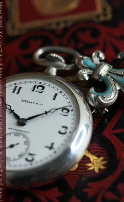 ティファニー 水色の銀留め銀無垢アンティーク懐中時計 【1934年製】-P2343-14