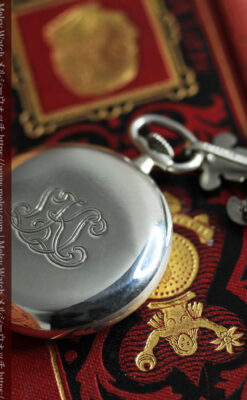 ティファニー 水色の銀留め銀無垢アンティーク懐中時計 【1934年製】-P2343-16