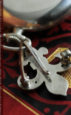 ティファニー 水色の銀留め銀無垢アンティーク懐中時計 【1934年製】-P2343-17