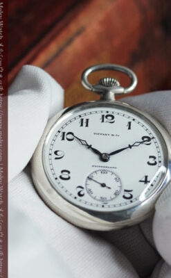 ティファニー 水色の銀留め銀無垢アンティーク懐中時計 【1934年製】-P2343-19