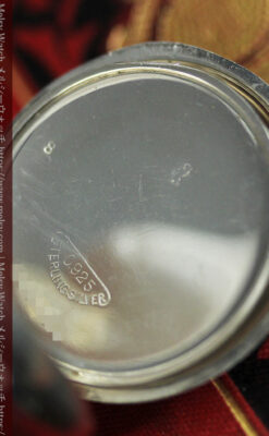 ティファニー 水色の銀留め銀無垢アンティーク懐中時計 【1934年製】-P2343-22