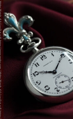 ティファニー 水色の銀留め銀無垢アンティーク懐中時計 【1934年製】-P2343-5