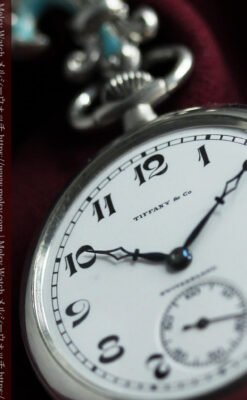 ティファニー 水色の銀留め銀無垢アンティーク懐中時計 【1934年製】-P2343-6