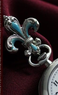 ティファニー 水色の銀留め銀無垢アンティーク懐中時計 【1934年製】-P2343-8