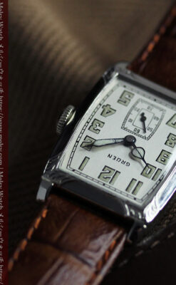 グリュエン 100年物の特別なカジュアルアンティーク腕時計 【1925年頃】-W1594-12