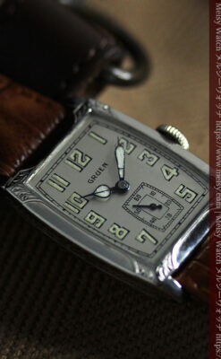 グリュエン 100年物の特別なカジュアルアンティーク腕時計 【1925年頃】-W1594-3