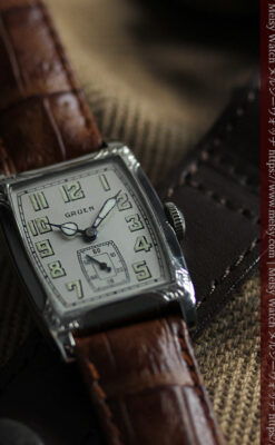 グリュエン 100年物の特別なカジュアルアンティーク腕時計 【1925年頃】-W1594-9