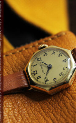 ロンジン金色の八角形 14金無垢アンティーク腕時計 【1926年頃】-W1596-11