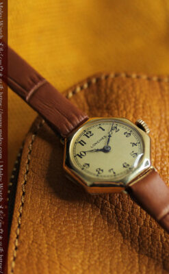 ロンジン金色の八角形 14金無垢アンティーク腕時計 【1926年頃】-W1596-2