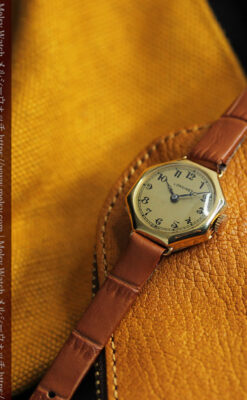 ロンジン金色の八角形 14金無垢アンティーク腕時計 【1926年頃】-W1596-3