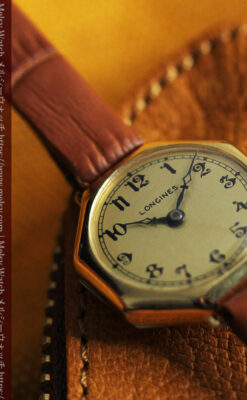 ロンジン金色の八角形 14金無垢アンティーク腕時計 【1926年頃】-W1596-5