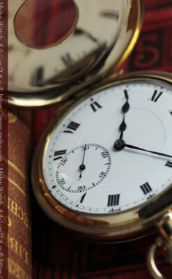 ロレックス ローマ数字の小窓付きアンティーク懐中時計 【1920年頃】箱付き-P2345-12