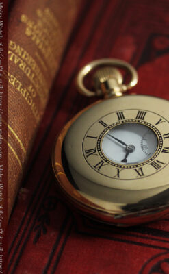 ロレックス ローマ数字の小窓付きアンティーク懐中時計 【1920年頃】箱付き-P2345-6