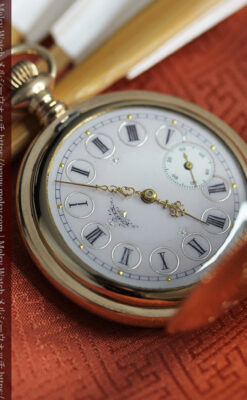 黄色の花と緑の葉 エルジンのアンティーク懐中時計 【1904年頃】-P2346-10