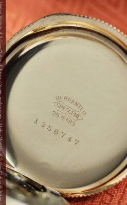 黄色の花と緑の葉 エルジンのアンティーク懐中時計 【1904年頃】-P2346-23