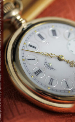 黄色の花と緑の葉 エルジンのアンティーク懐中時計 【1904年頃】-P2346-3