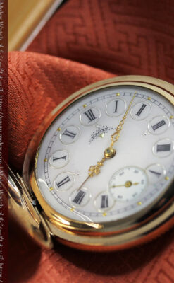 黄色の花と緑の葉 エルジンのアンティーク懐中時計 【1904年頃】-P2346-4