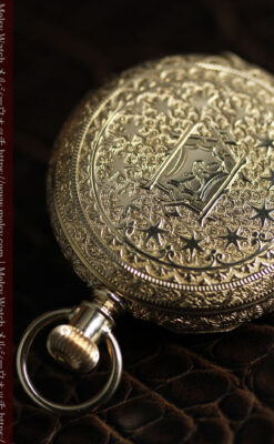 24の星が輝くウォルサムの金無垢アンティーク懐中時計 【1890年頃】イニシャルS-P2347-10