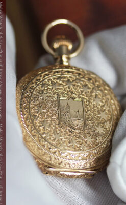 24の星が輝くウォルサムの金無垢アンティーク懐中時計 【1890年頃】イニシャルS-P2347-15