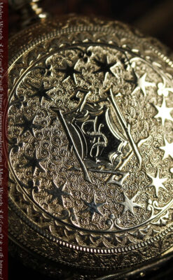 24の星が輝くウォルサムの金無垢アンティーク懐中時計 【1890年頃】イニシャルS-P2347-2