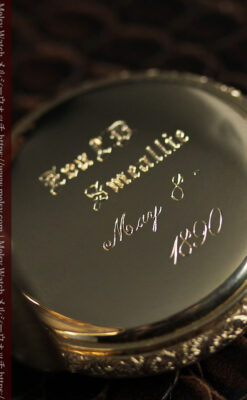 24の星が輝くウォルサムの金無垢アンティーク懐中時計 【1890年頃】イニシャルS-P2347-20