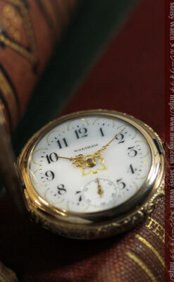 24の星が輝くウォルサムの金無垢アンティーク懐中時計 【1890年頃】イニシャルS-P2347-6
