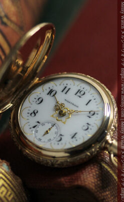 24の星が輝くウォルサムの金無垢アンティーク懐中時計 【1890年頃】イニシャルS-P2347-7