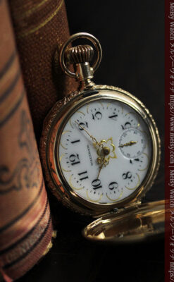 24の星が輝くウォルサムの金無垢アンティーク懐中時計 【1890年頃】イニシャルS-P2347-8