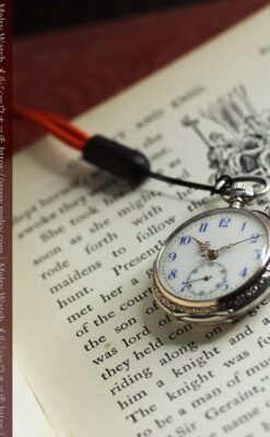 魅力的な無銘の銀無垢アンティーク懐中時計【1880年頃】-P2348-5