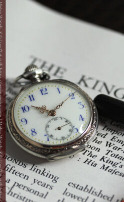 魅力的な無銘の銀無垢アンティーク懐中時計【1880年頃】-P2348-8