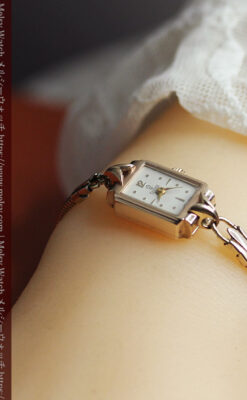 ロレックス・チューダーのレトロな金無垢女性用腕時計 【1940年頃】ローズ色-W1602-14