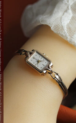 ロレックス・チューダーのレトロな金無垢女性用腕時計 【1940年頃】ローズ色-W1602-15