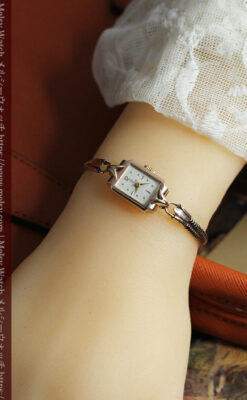 ロレックス・チューダーのレトロな金無垢女性用腕時計 【1940年頃】ローズ色-W1602-16